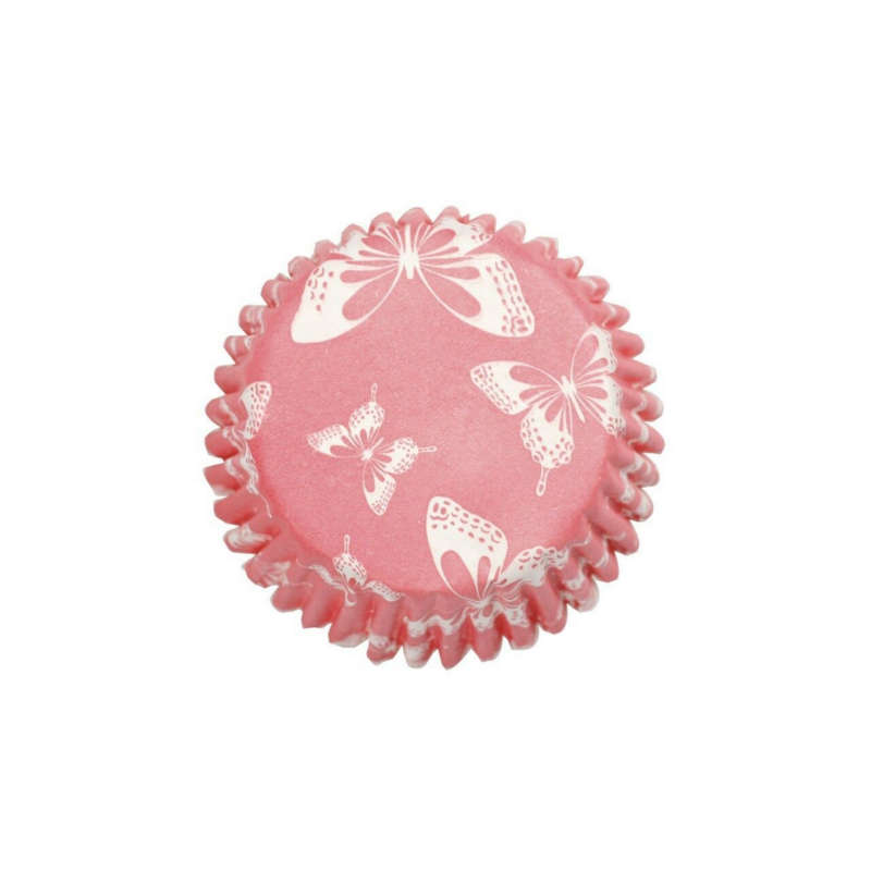 Culpitt 54pk BUTTERFLY BLUSH 50mm Standard Cupcake Cup Cake Muffin Baking Cases
