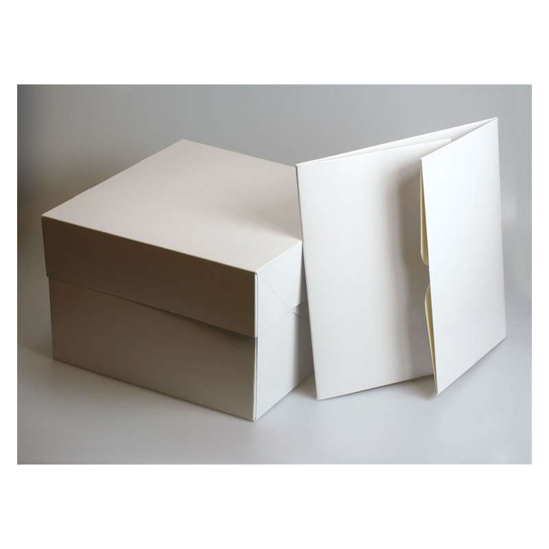 Culpitt White Square Cake Box with Lid - Multipack of 50 - 20" - 508 x 152mm