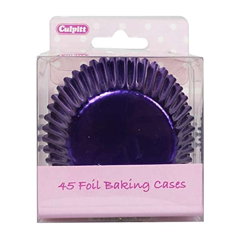 Culpitt 45pk FOIL PURPLE 50mm Standard Cupcake Cup Cake Muffin Baking Cases