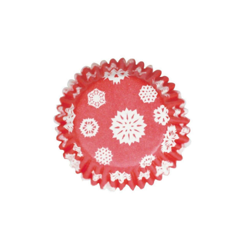 Culpitt 54pk SNOWFLAKE-RED 50mm Standard Cupcake Cup Cake Muffin Baking Cases