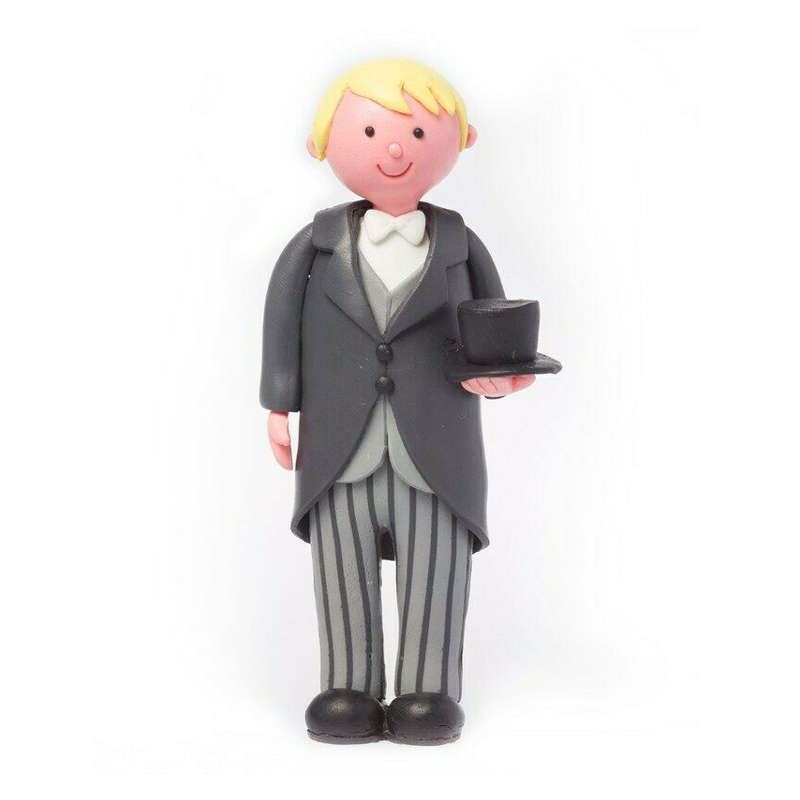 Culpitt GROOM TOP HAT BLONDE Claydough Cake Topper Decoration Figurine Wedding