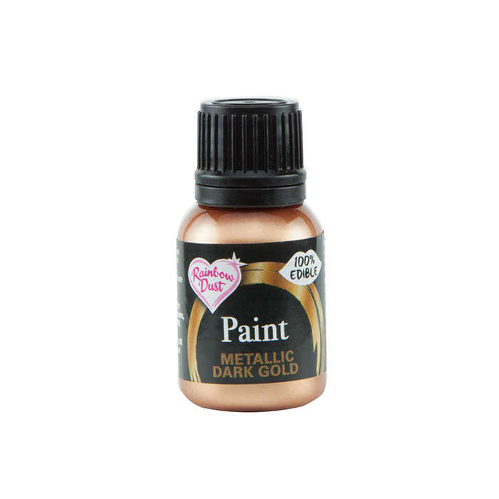 Rainbow Dust Edible Food Paint METALLIC DARK GOLD For Cake Decorating Sugarcraft
