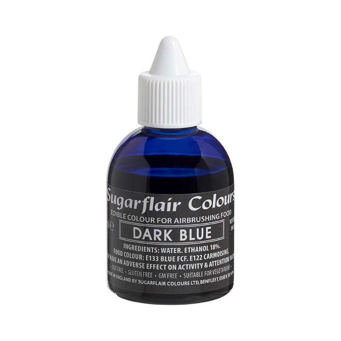 Sugarflair Airbrush Edible Liquid Colouring for Airbrushing - Dark Blue 60ml
