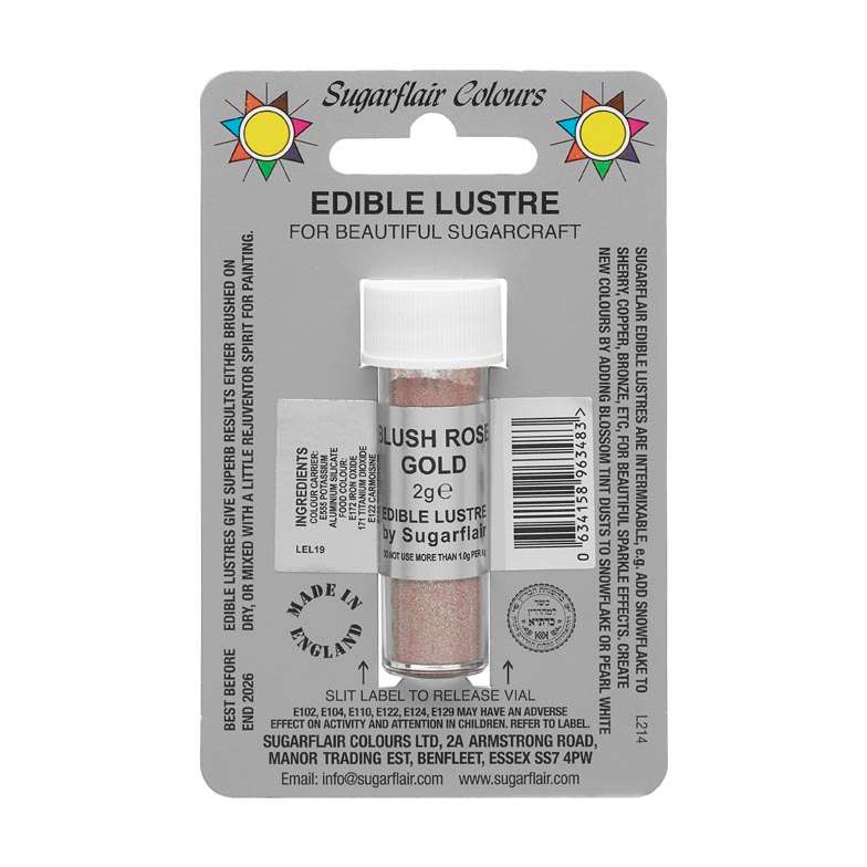 Sugarflair Edible Lustre Powder Dust Shimmer for Cake - Blush Rose Gold