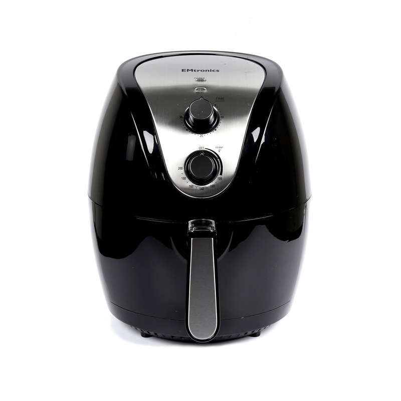 EMtronics Large Analogue Family Air Fryer Oven 4.5L Basket and Timer - Black