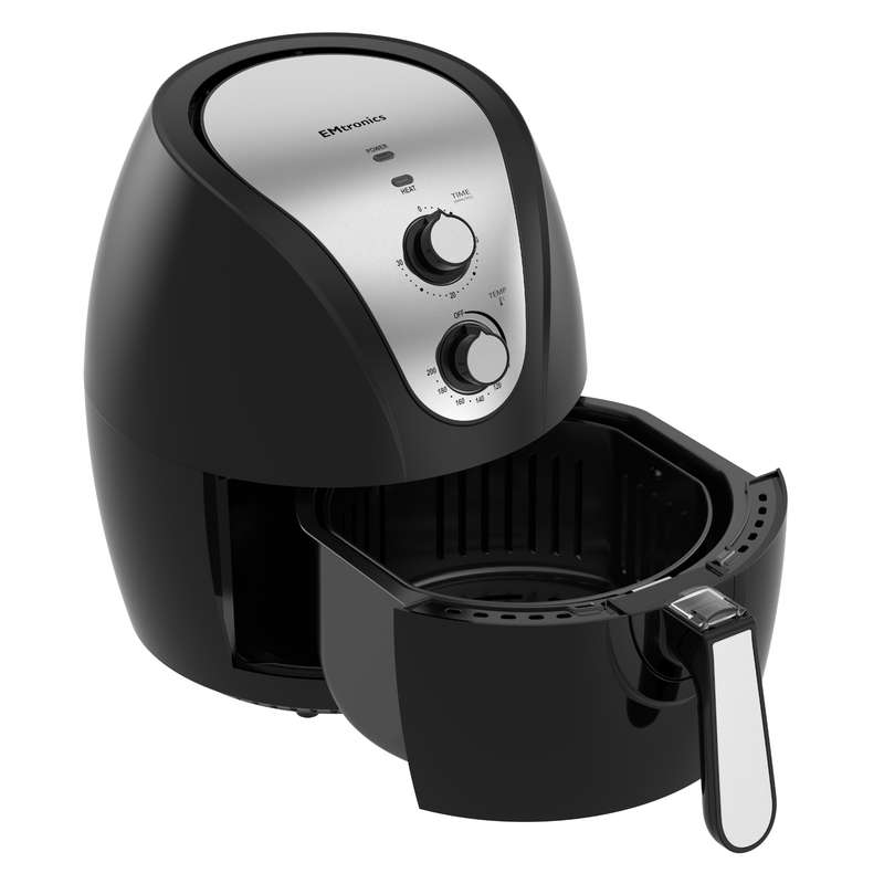 EMtronics EMAF45L Large Family Air Fryer with 4.5L Basket and Timer - Black