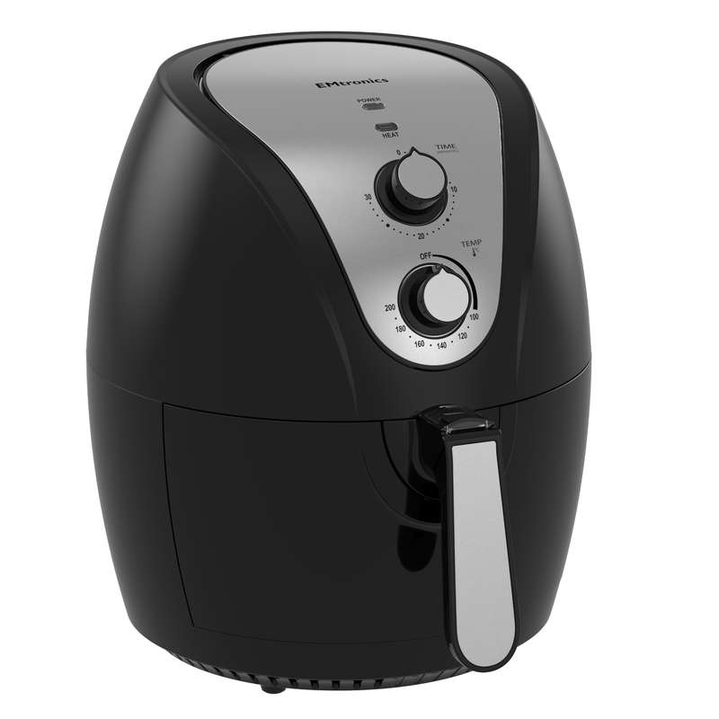 EMtronics EMAF45L Large Family Air Fryer with 4.5L Basket and Timer - Black
