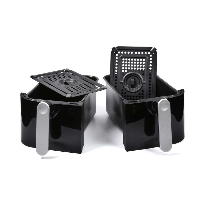 EMtronics EMDAF9LD Digital 9L Double Basket Large Air Fryer with Timer - Black