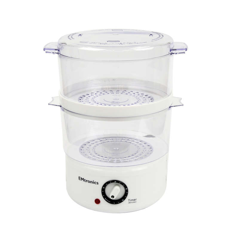 EMtronics 2 Tier Food, Steamer 4 Litre with Timer For Vegetables  open/damaged packaging Bgrade new