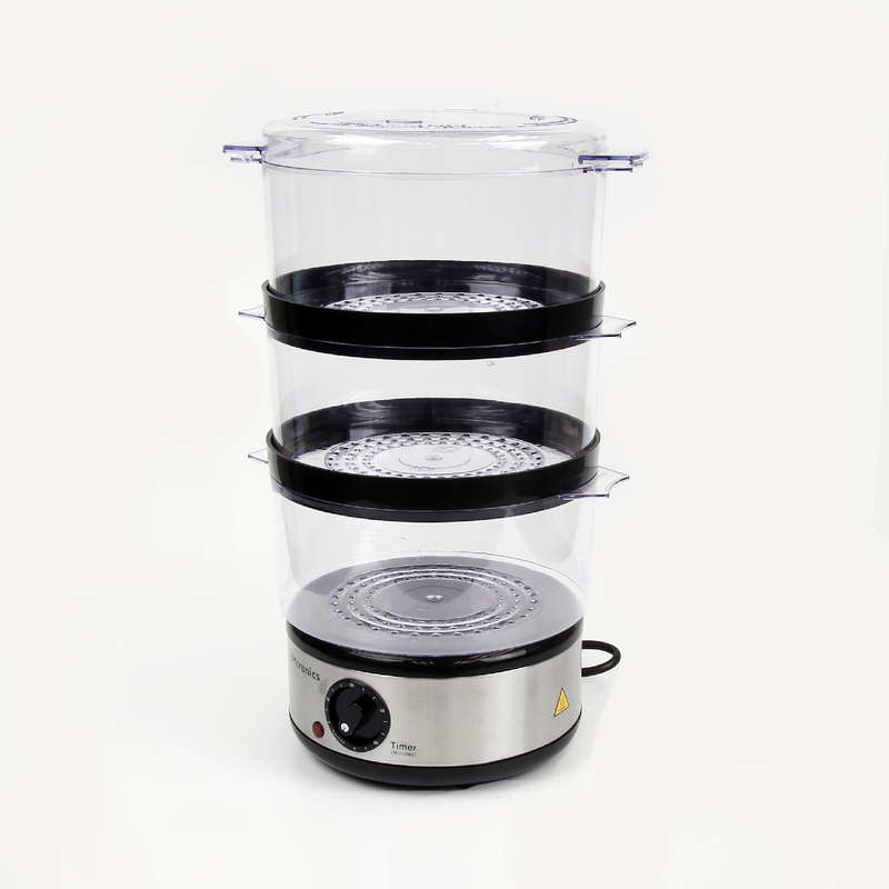 EMtronics 3 Tier Food, Meat, Veg Steamer 6 Litre with Timer For Vegetables