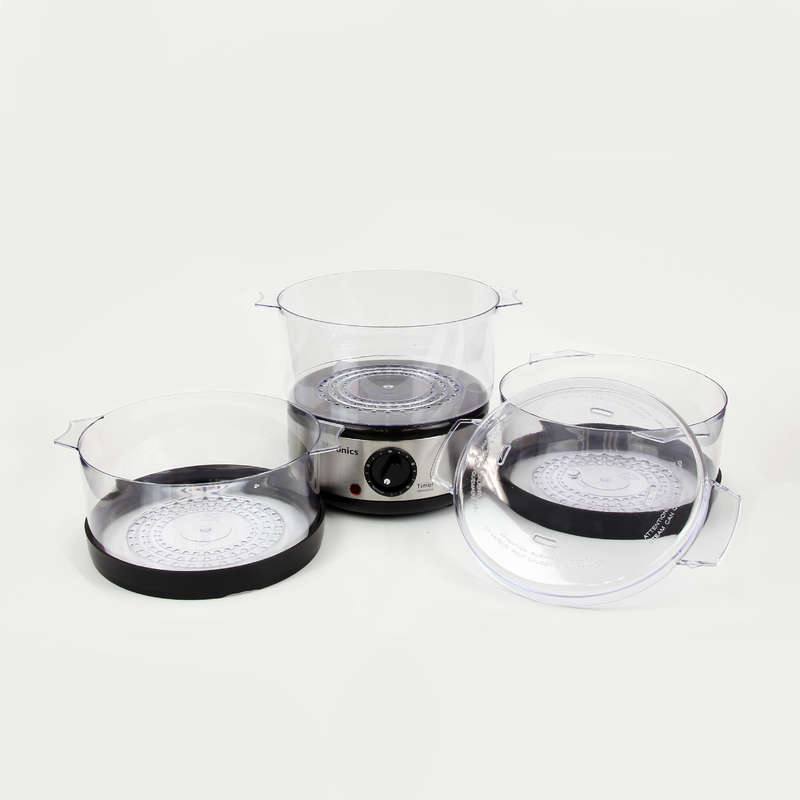 EMtronics 3 Tier Food, Meat, Veg Steamer 6 Litre with Timer For Vegetables
