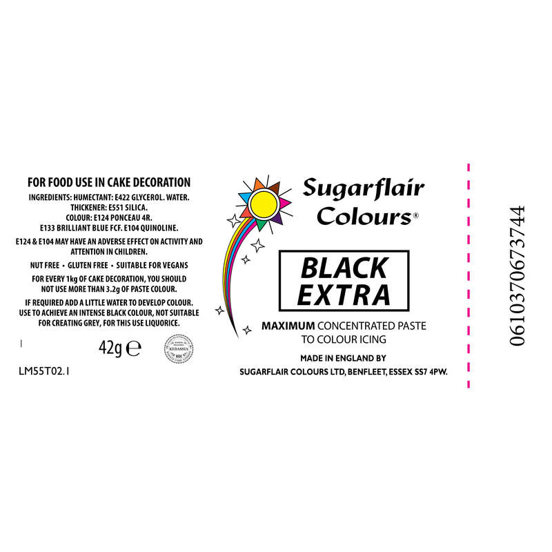 Sugarflair Maximum Concentrated Paste Edible Food Colouring 42g - Black Extra