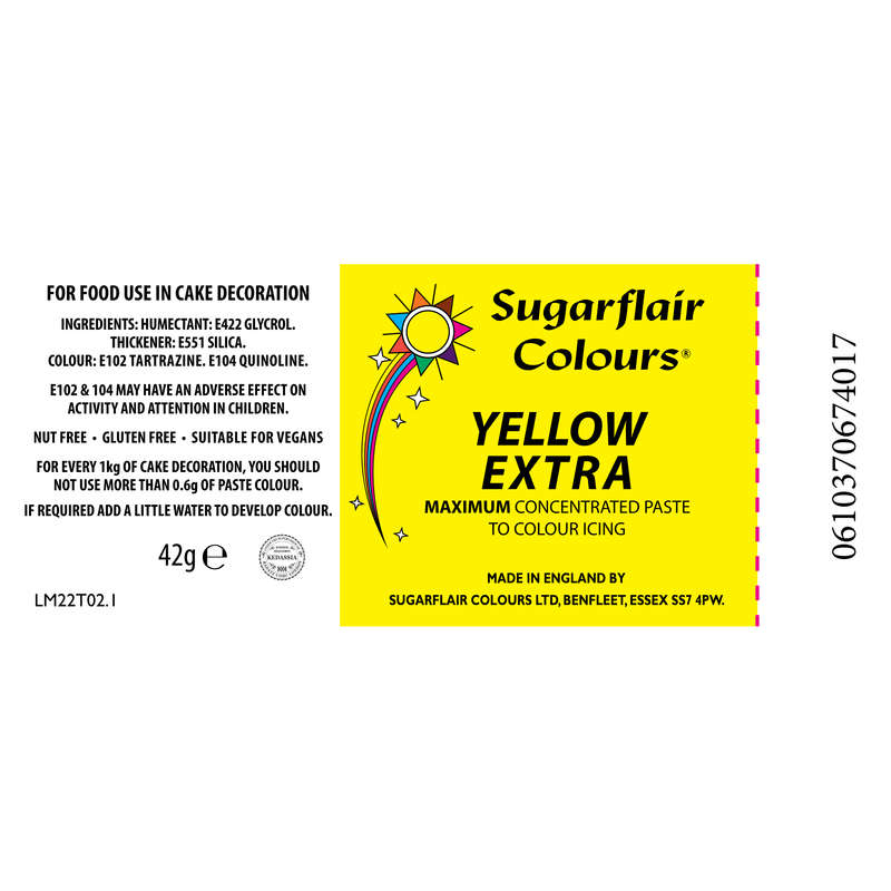Sugarflair Maximum Concentrated Paste Edible Food Colouring 42g - Yellow Extra