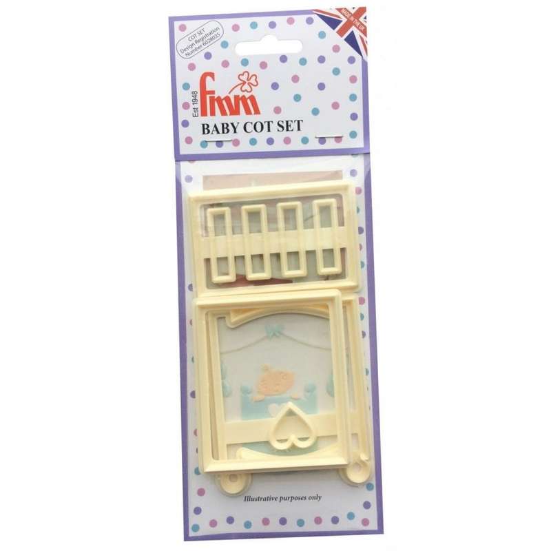 FMM Baby Cot Icing Cutter Fondant Cake Baby Birth Christening Cutting Tool
