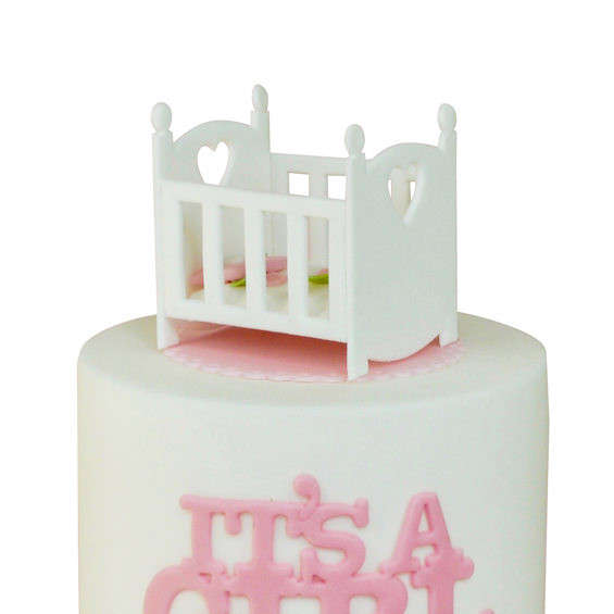 FMM Baby Cot Icing Cutter Fondant Cake Baby Birth Christening Cutting Tool