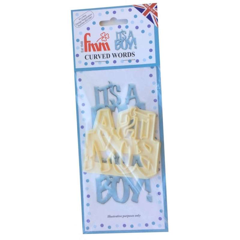 FMM It`s A Boy Icing Cutter Fondant Cake Baby Birth Christening Cutting Tool