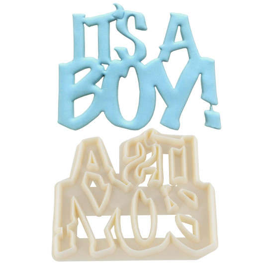 FMM It`s A Boy Icing Cutter Fondant Cake Baby Birth Christening Cutting Tool