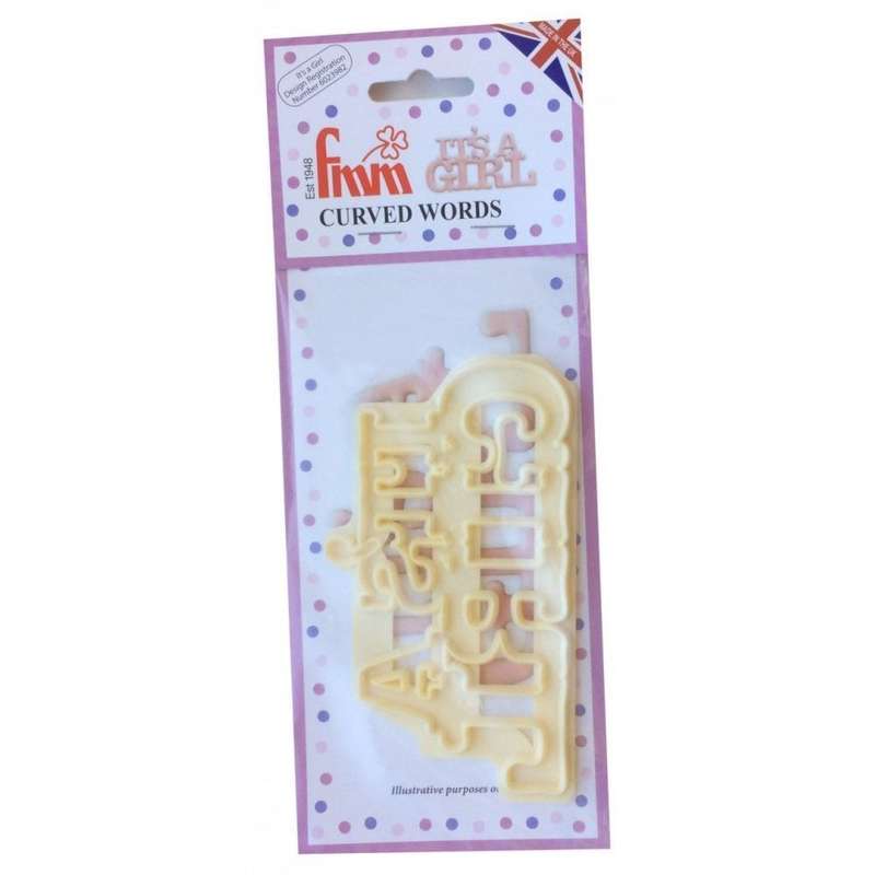 FMM It`s A Girl Icing Cutter Fondant Cake Baby Birth Christening Cutting Tool