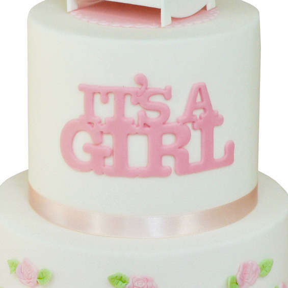 FMM It`s A Girl Icing Cutter Fondant Cake Baby Birth Christening Cutting Tool