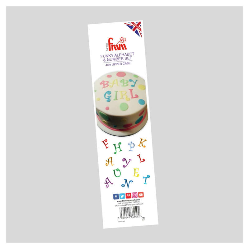 FMM Cutter Funky Alphabet & Number Set Icing Tool Fun Cake Decoration Party