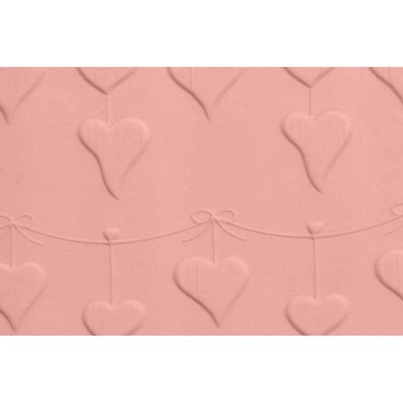FMM Embossed Patterned Impression Icing Rolling Pin 16.5cm x 1.2cm HEART BUNTING