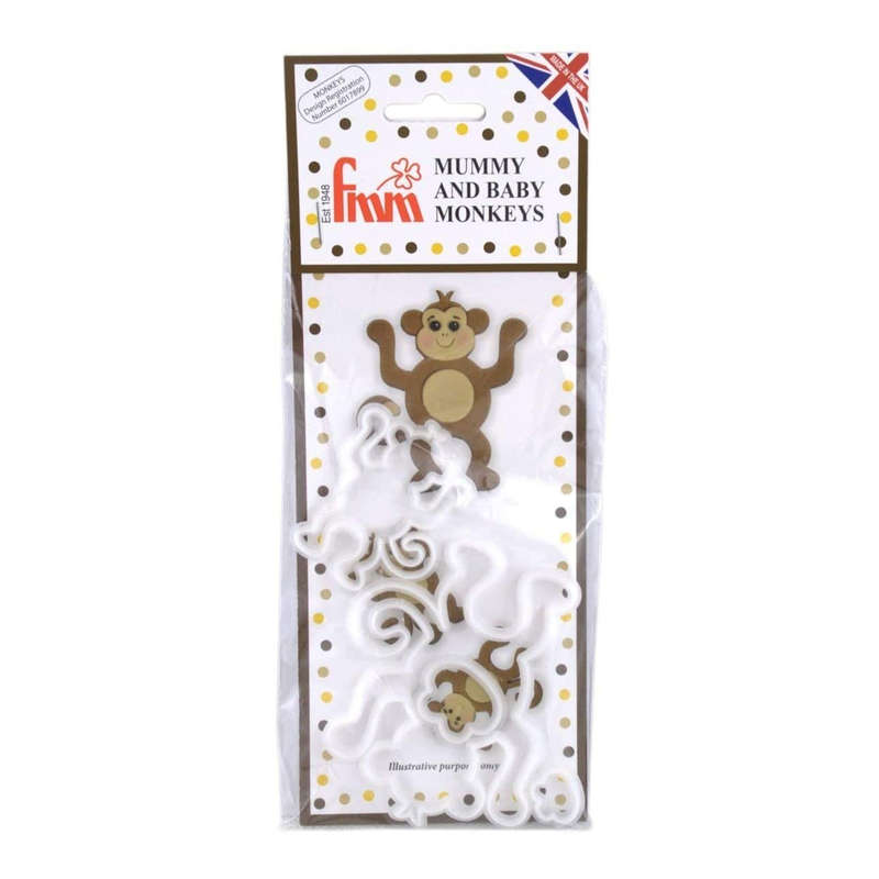 FMM Sugarcraft `Mummy and Baby Monkeys` Cake Icing Cutters