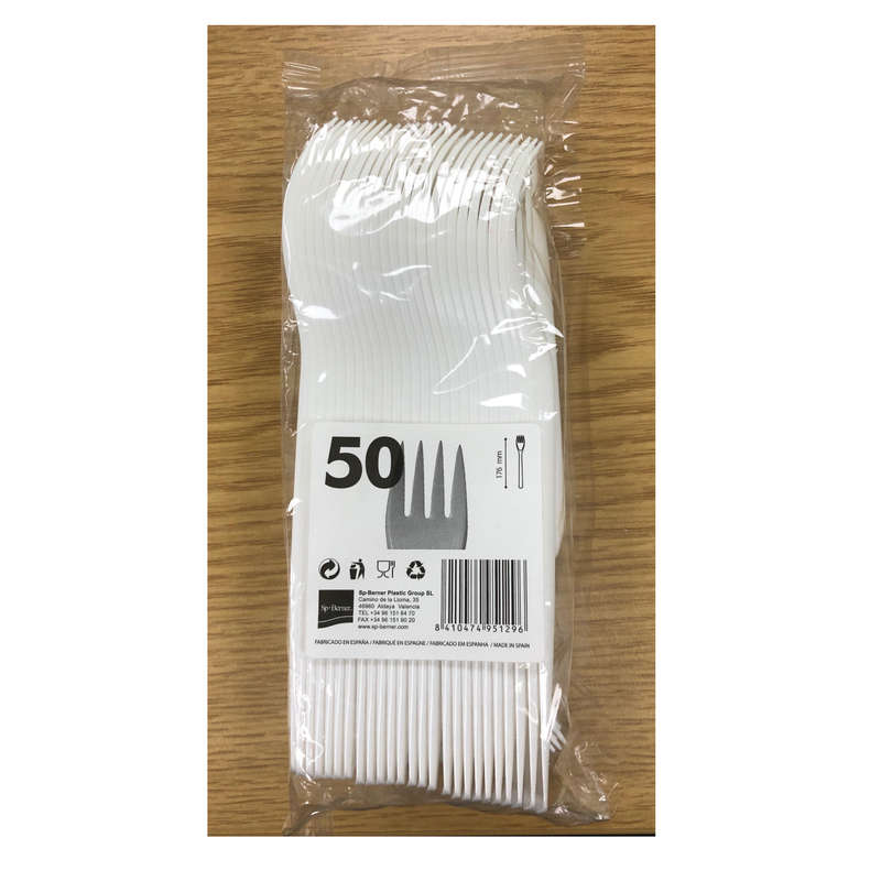 50x Sp-Berner Plastic Disposable Forks Cutlery Party Tablewear 176mm High