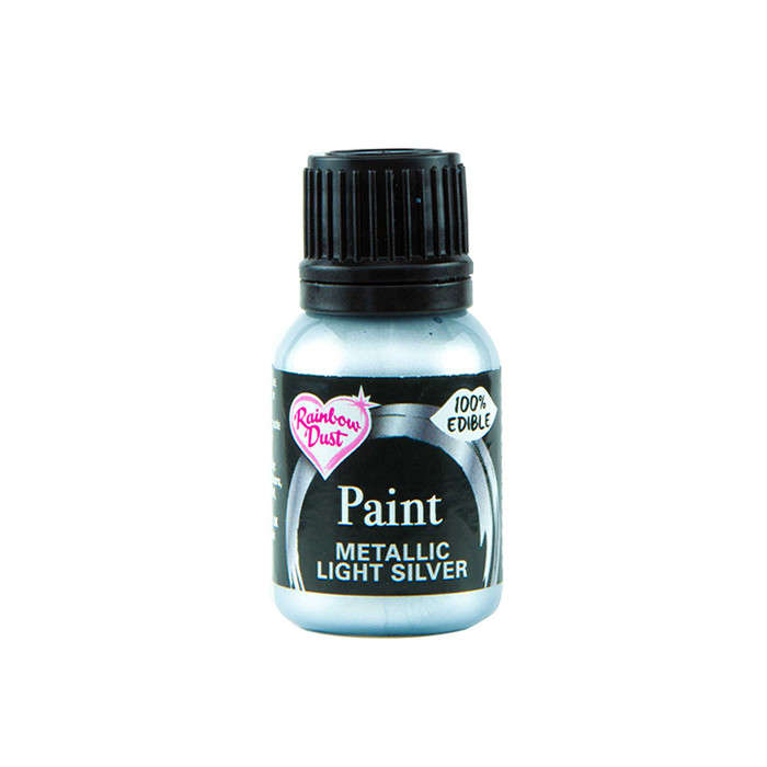 Rainbow Dust Edible Food Paint METALLIC LIGHT SILVER Cake Decorating Sugarcraft