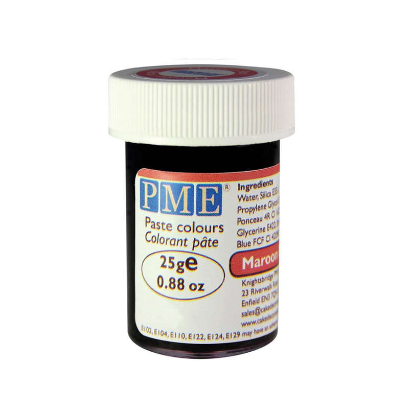 PME 25g Maroon Red Food Fondant Icing Colouring Paste Gel for Cakes Sugarcraft