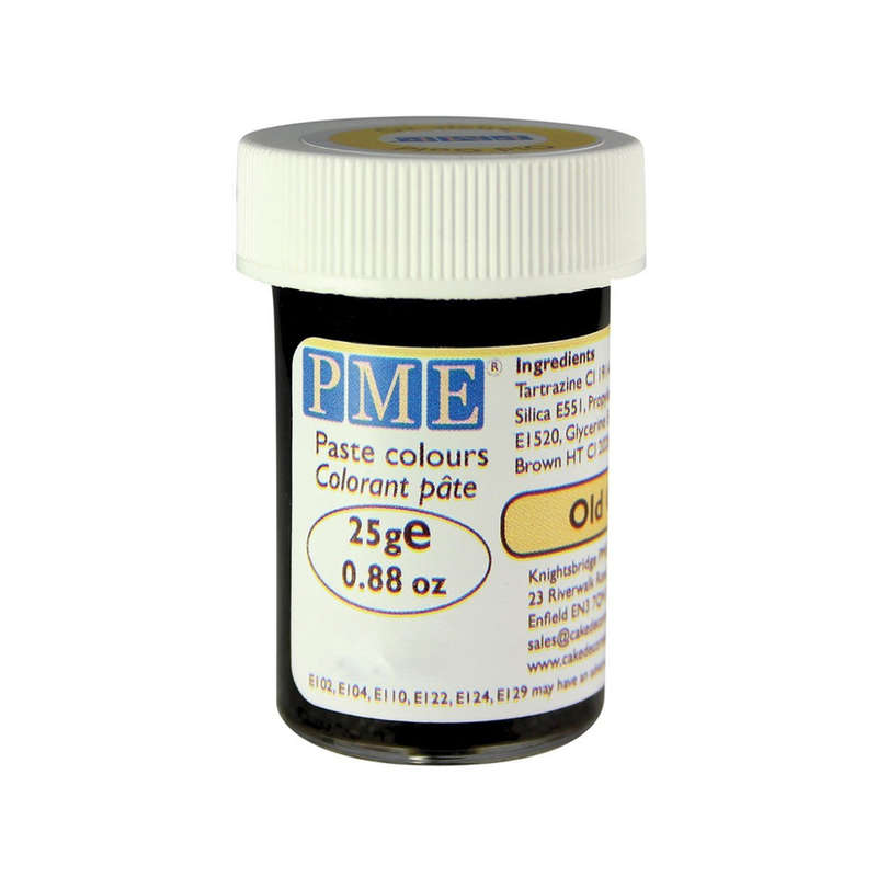 PME 25g OLD GOLD Food Fondant Icing Colouring Paste Ge for Sugarcraft and Cakes