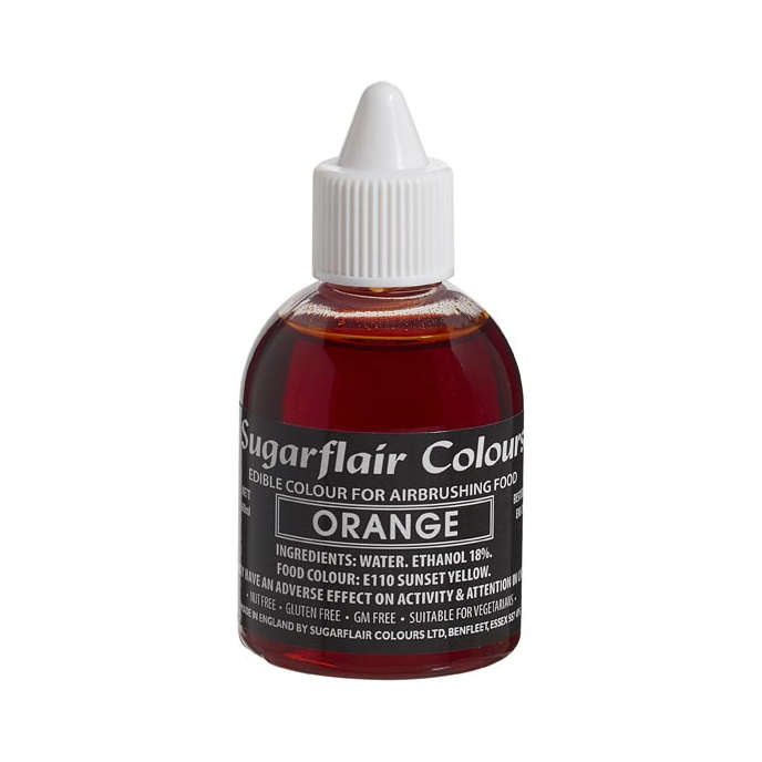 Sugarflair Airbrush Edible Liquid Food Colouring for Airbrushing - Orange 60ml