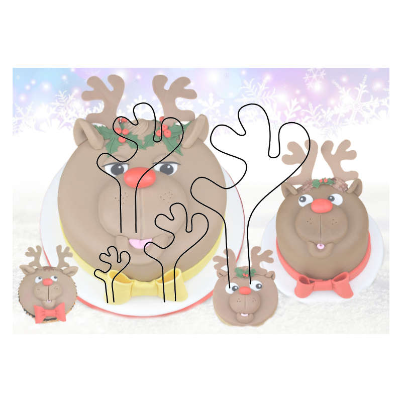 Patchwork Cutters Antler Set Sugarcraft and Cake Decoration Embossing Cutter