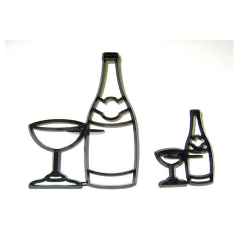 Patchwork Cutters BOTTLE & GLASS Sugarcraft Cake Decorating