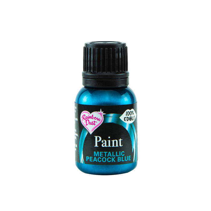 Rainbow Dust Edible Food Paint METALLIC PEACOCK BLUE Cake Decorating Sugarcraft