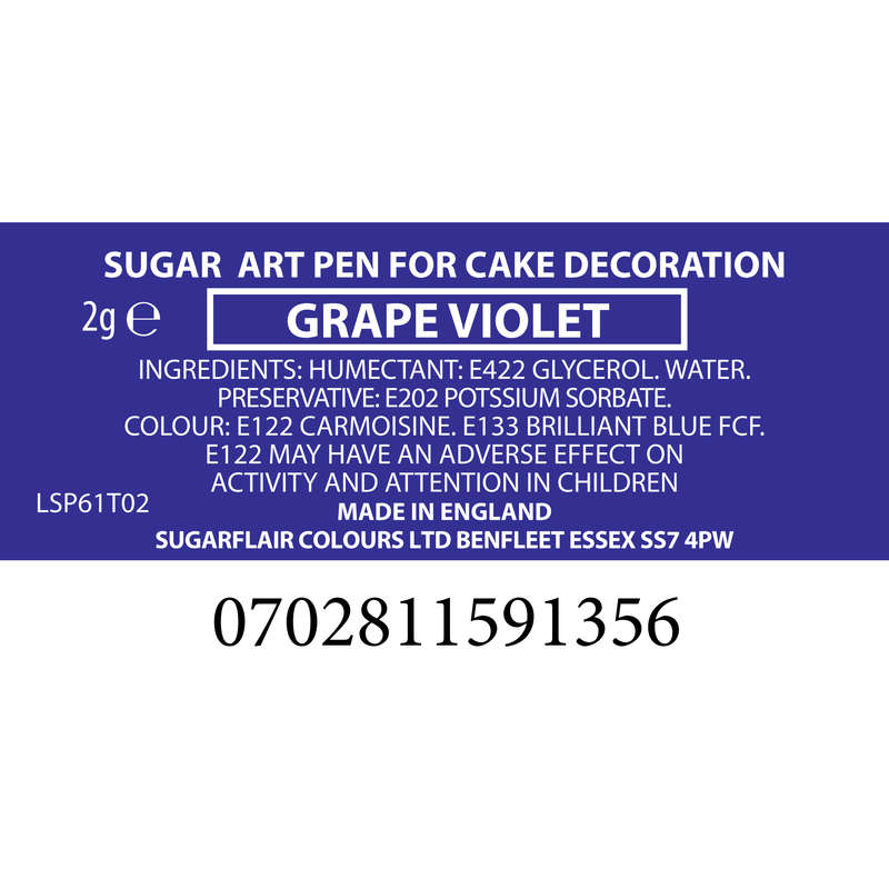Sugarflair Sugar-Art Colour Pens - Grape Violet - Dual Tip Edible Colour Pen