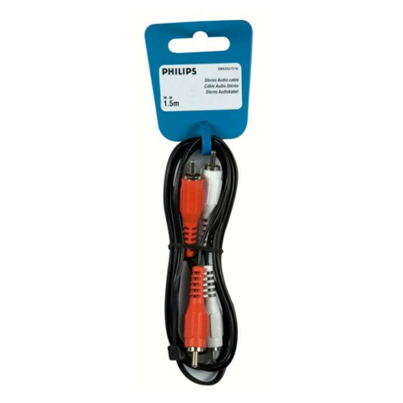 Philips SWA2521T 1.5m Shielded RCA Male to Male Stereo Audio Cable
