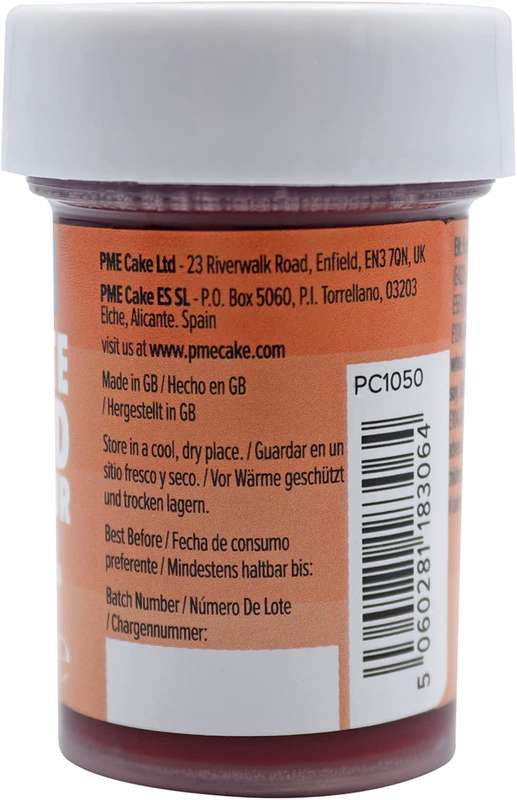 PME 25g TIGER LILY ORANGE Food Fondant Icing Colouring Paste Gel Cake Sugarcraft