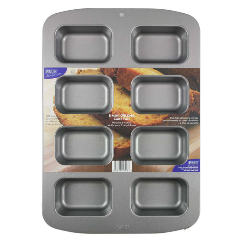 PME Non Stick 8 MINI OBLONG Cake Baking Pan Tin Tray Bakeware