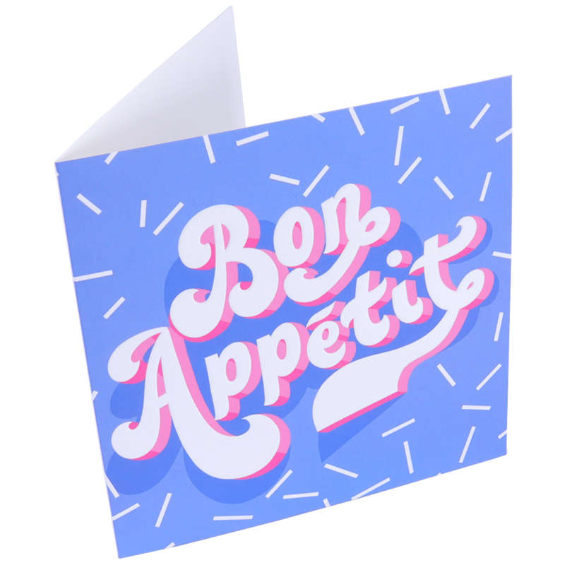 PME Greetings Cards with Envelope for Cakes - Bon Appetit