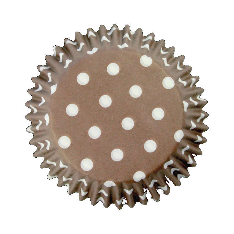 PME 60pk BROWN POLKA DOTS STANDARD Cupcake Muffin Fairy Cake Baking Cases Holder