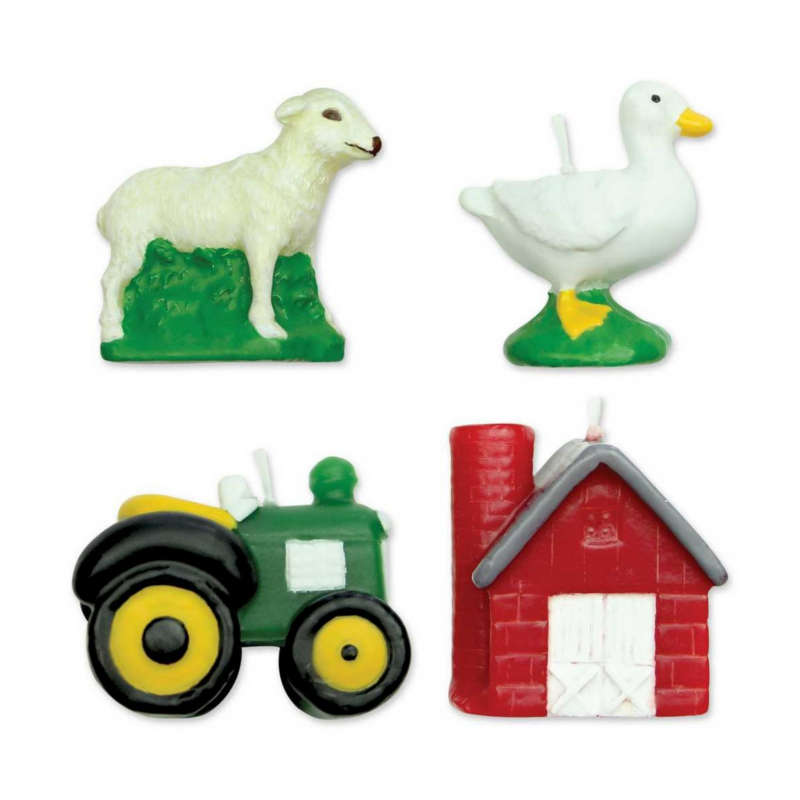 PME 4 Set FARMYARD Animals Candles Birthday Party Cake Decorating
