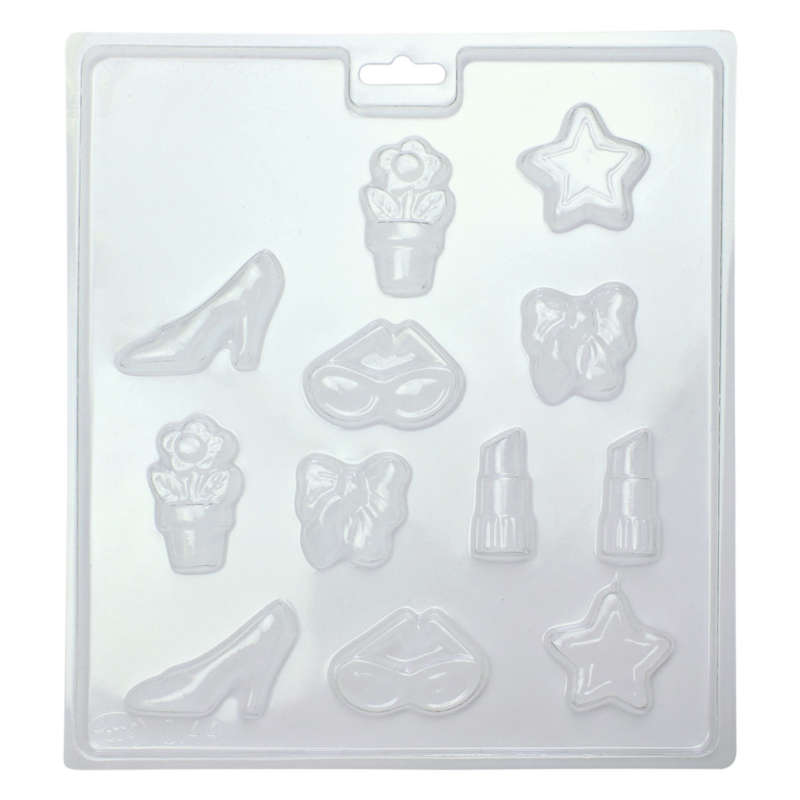 PME Girls World Chocolate Truffle Candy Mould Mold Lipstick Shoes Flower