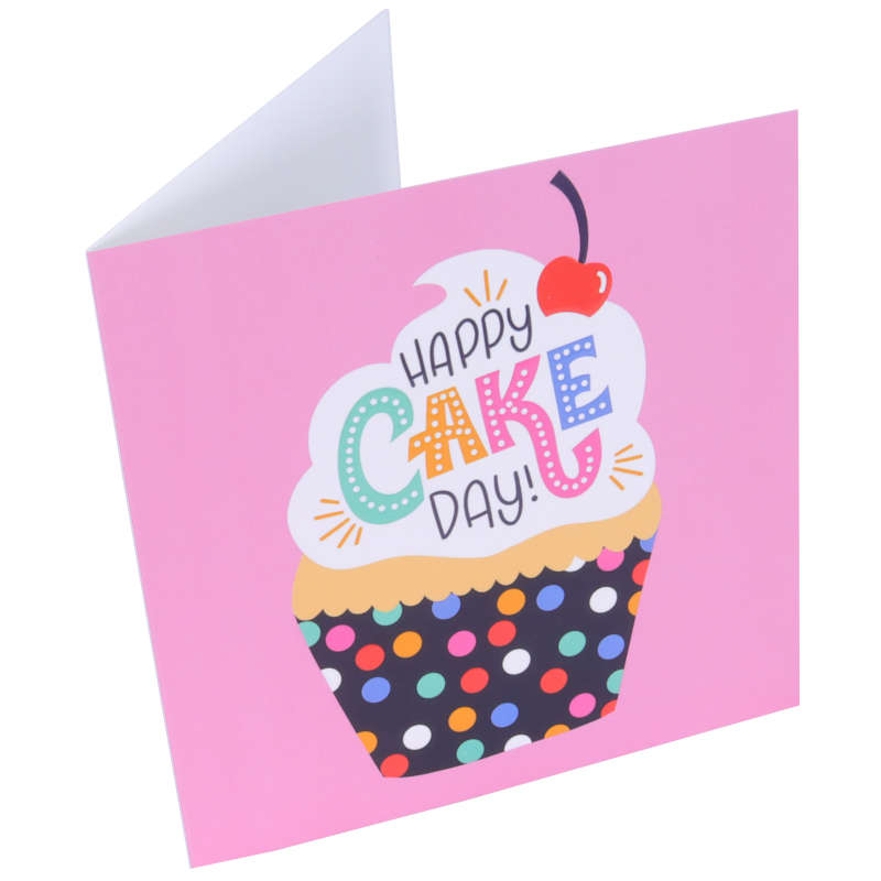 PME Greetings Cards with Envelope for Cakes - Happy Cake Day Cupcake