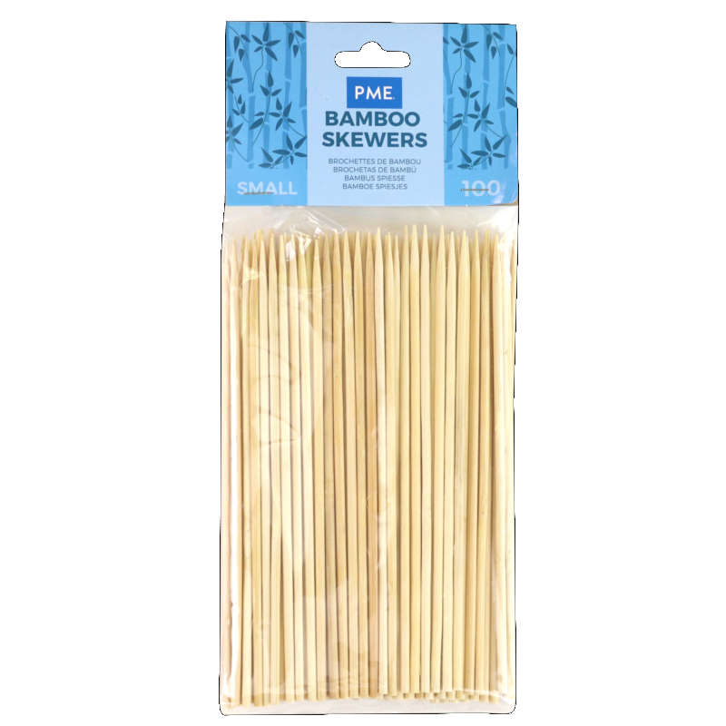 PME Bamboo Skewers - Small 6" - Pack of 100 - for Barbeques, Fruit, Marshmallows