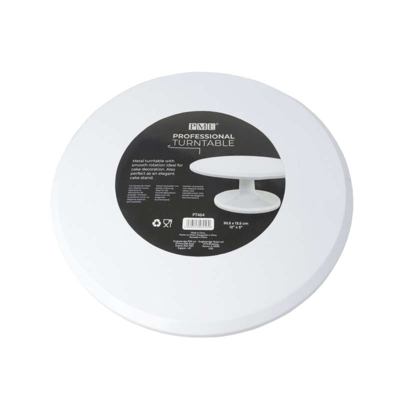 PME Professional Metal Turntable White Cake Stand for Decorating 30.5cm x 13cm