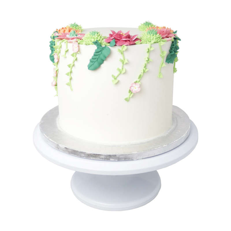 PME Professional Metal Turntable White Cake Stand for Decorating 30.5cm x 13cm