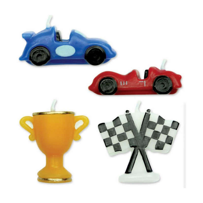 PME 4 Set RACING CARS Candles Birthday Boys Party Cake Decorating