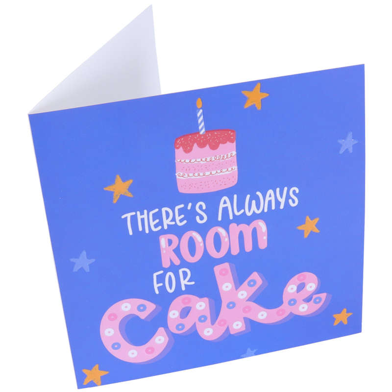 PME Greetings Cards with Envelope for Cakes - There's Always Room For Cake