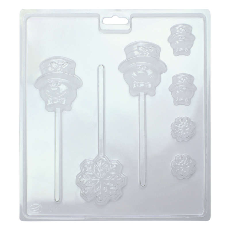 PME Winter Snow Snowman Chocolate Lollipop Lollypop Pops Candy Mould Mold