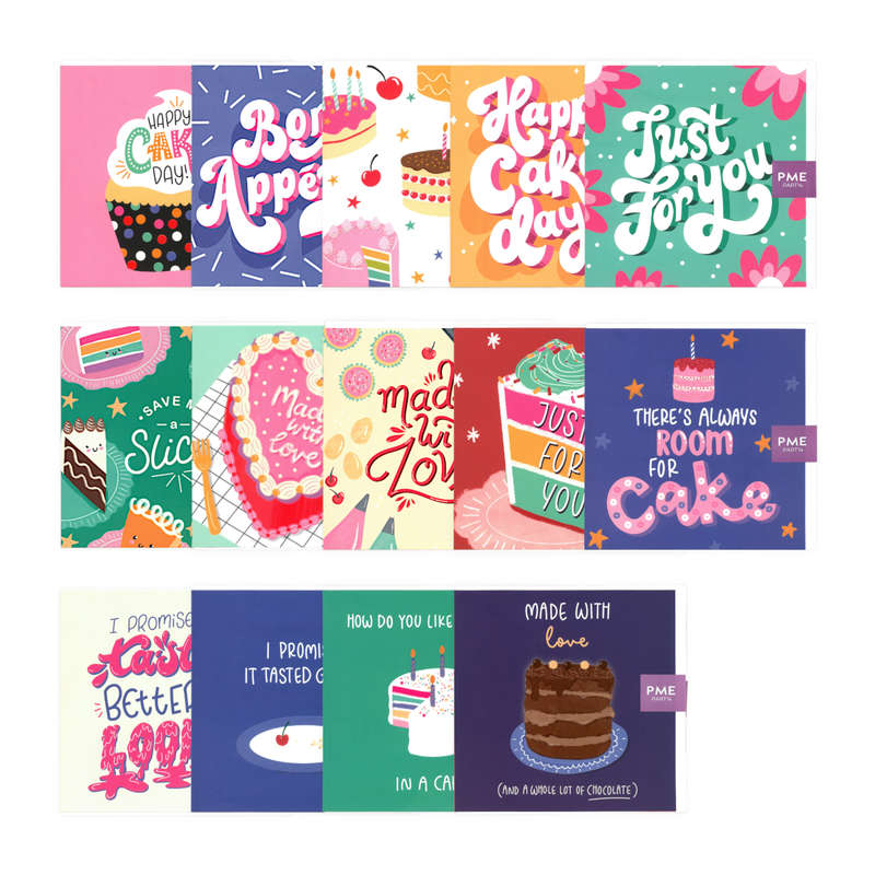 PME Greetings Cards with Envelope for Cakes - Happy Cake Day Cupcake